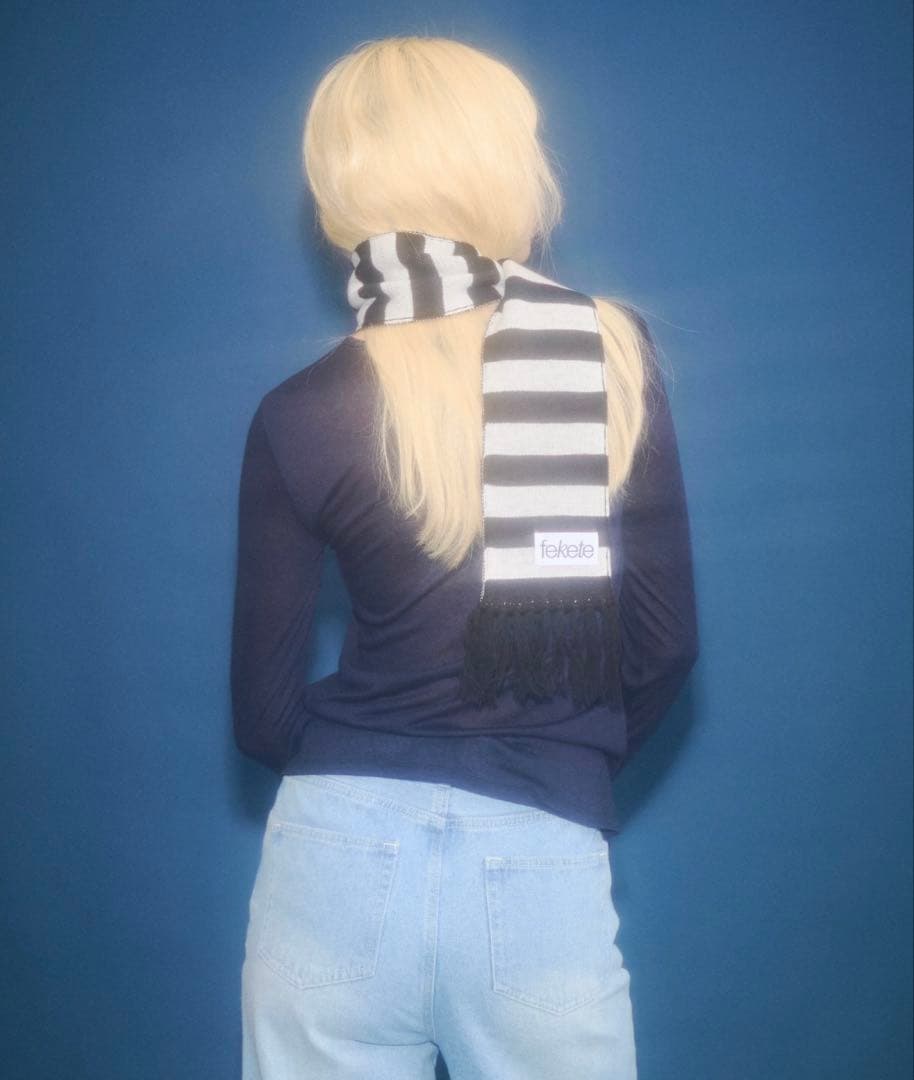 FEKETE dots & stars × stripe scarf マフラー