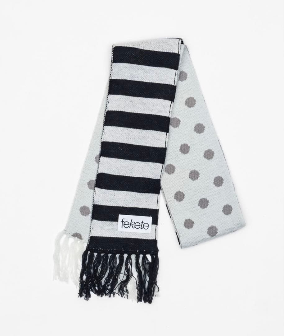 FEKETE dots & stars × stripe scarf マフラー