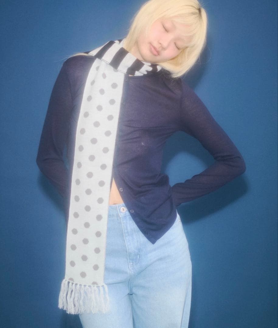 FEKETE dots & stars × stripe scarf マフラー