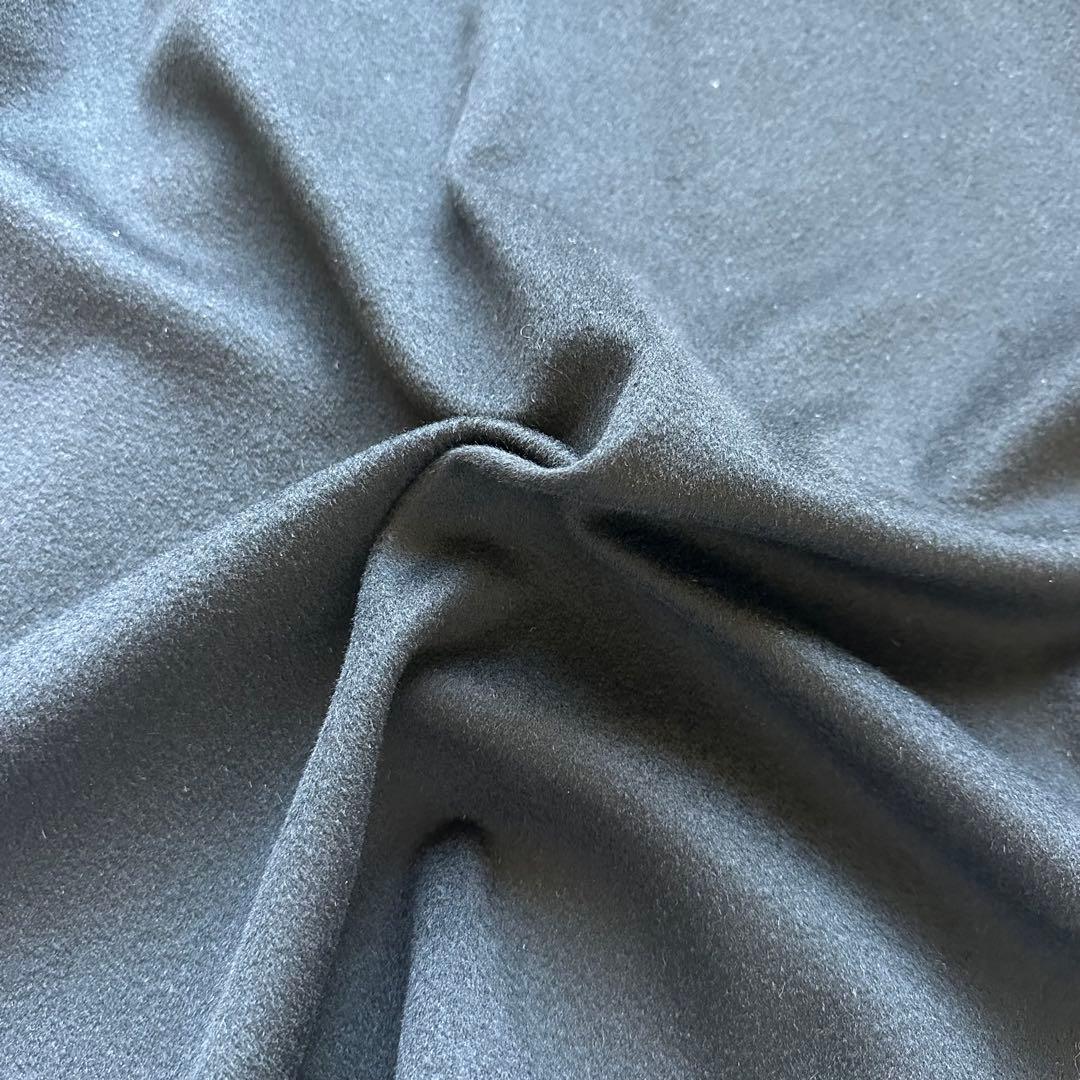 美品✨カシミヤ100%チェスターコート　ロング　ダブル　ラグラン袖　黒　ブラック