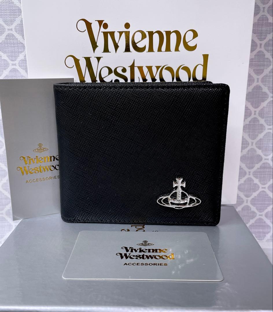 【COOL☆ショッパー付】ヴィヴィアン・ウエストウッド 折財布 ブラック メンズ