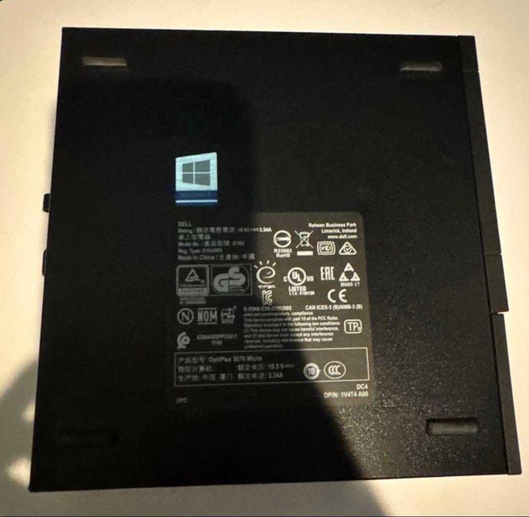 第9世代i5 Dell OptiPlex 3070 Micro ② 追記あり
