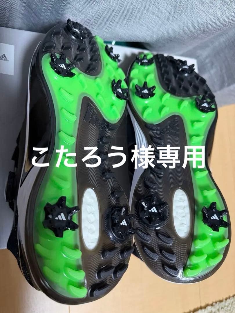 こたろう　ゴルフシューズ 黒/緑 ベルクロ