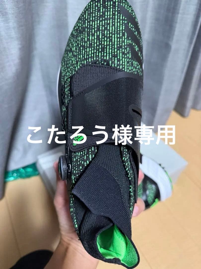 こたろう　ゴルフシューズ 黒/緑 ベルクロ
