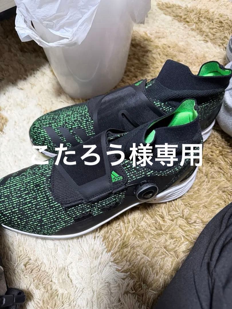 こたろう　ゴルフシューズ 黒/緑 ベルクロ