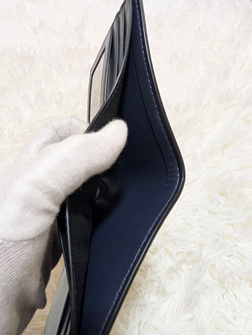 COACH F66551 シグネチャー 二つ折り財布 チャコールブラックネイビー