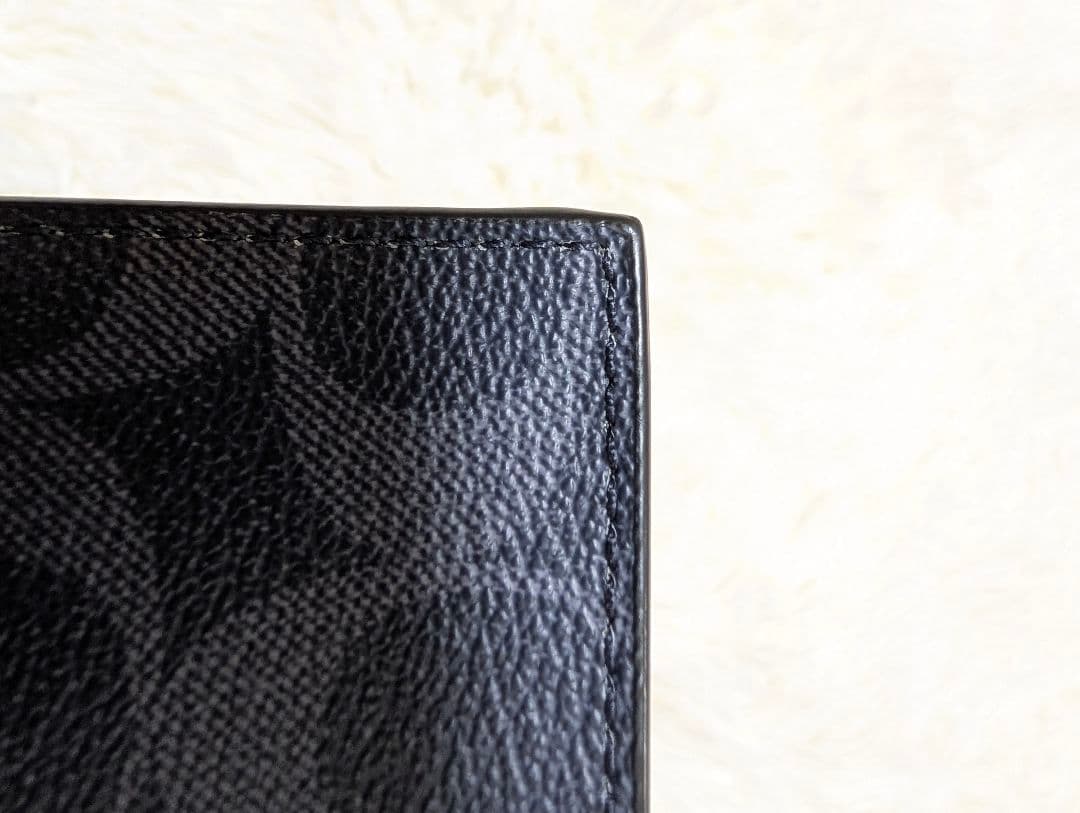 COACH F66551 シグネチャー 二つ折り財布 チャコールブラックネイビー