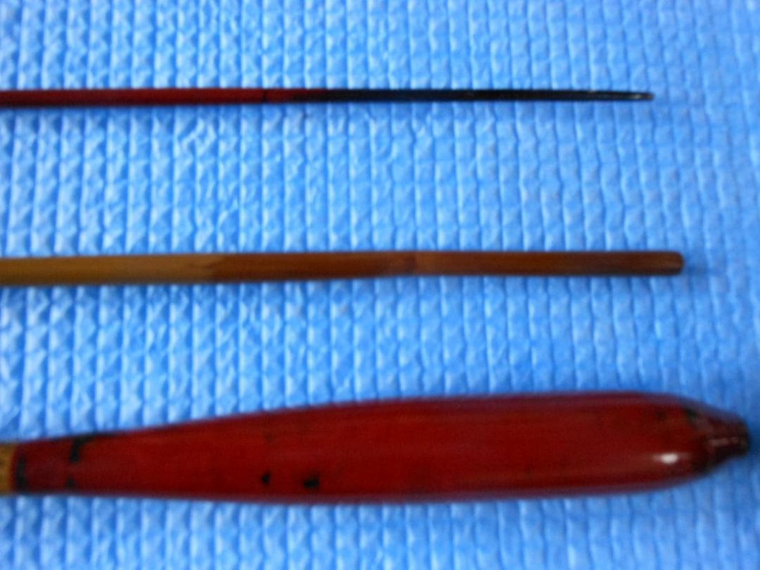 ヘラブナ竿 　竹製 　銘・花鳥水月　３本継（１０，１尺）