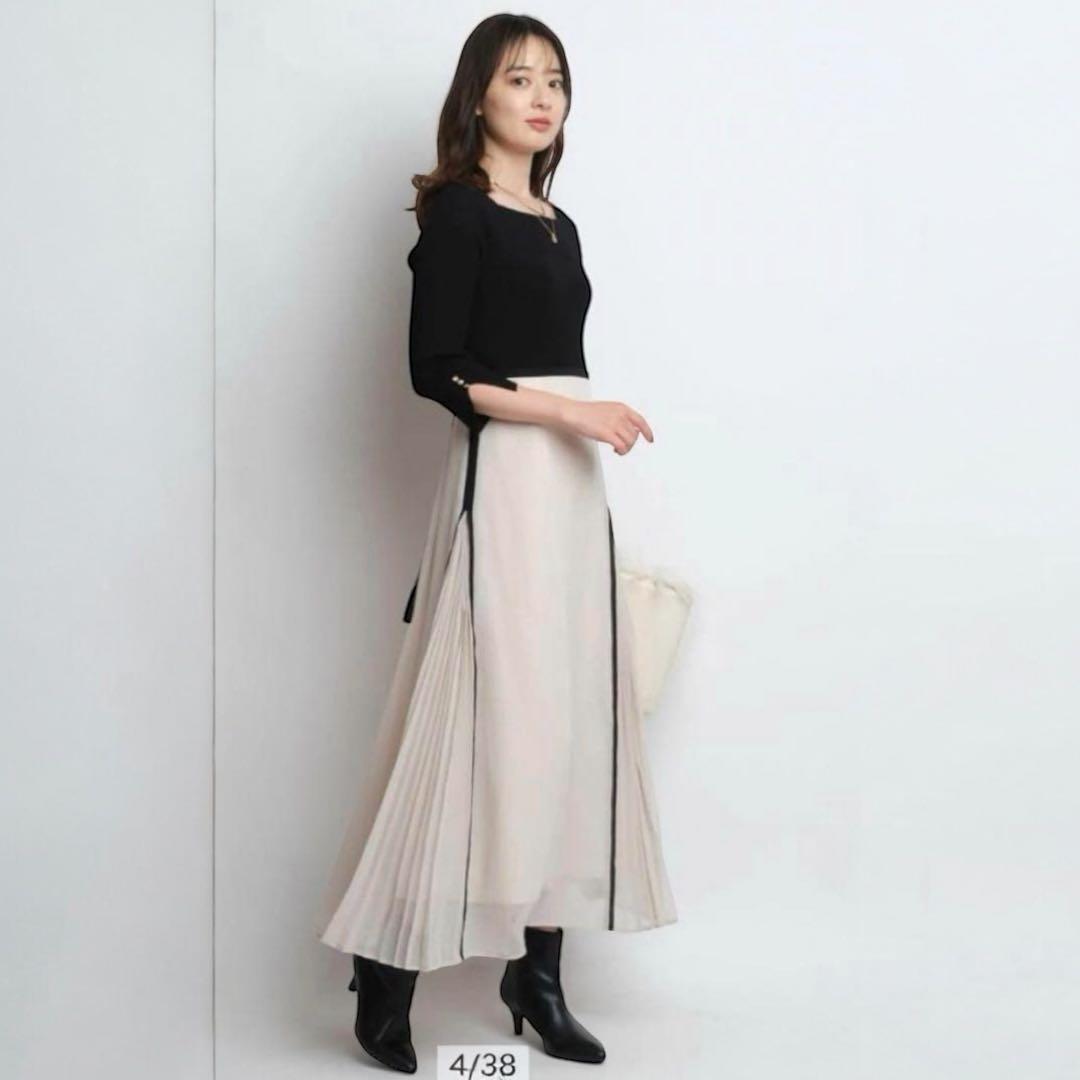 マイストラーダ ドッキングワンピース 36 リブニット プリーツ 金ボタン