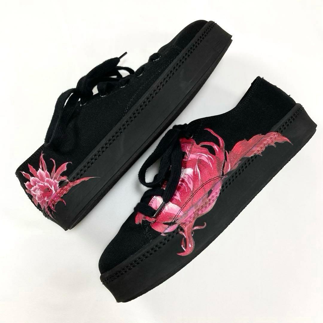 Y's ワイズ DESIGN PRINT CANVAS SNEAKER 黒4