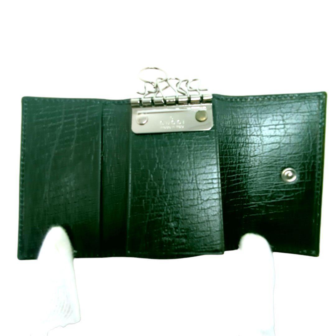 超美品✨【GUCCI】６連 キーケース インターロッキング ダークグリーン 箱付