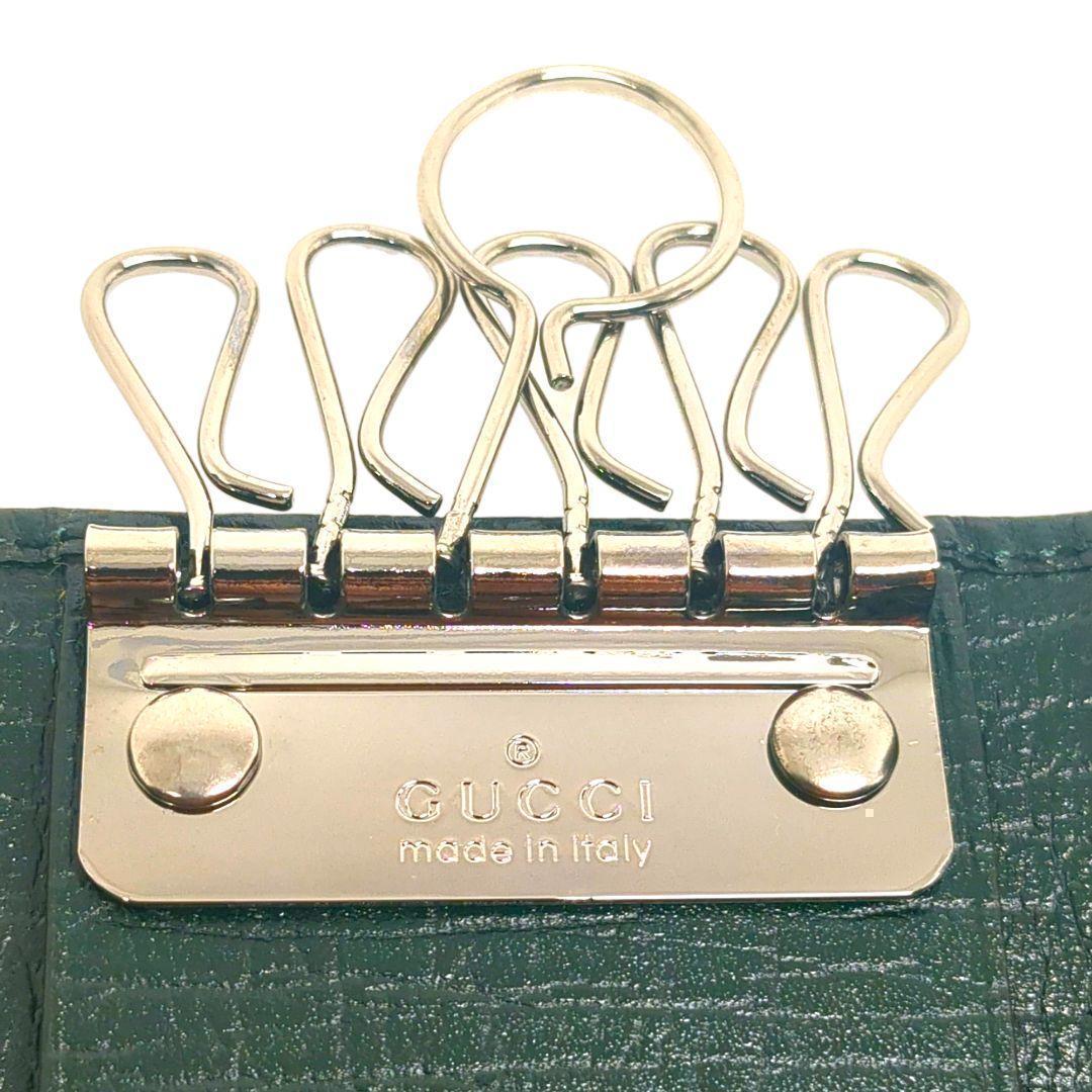 超美品✨【GUCCI】６連 キーケース インターロッキング ダークグリーン 箱付