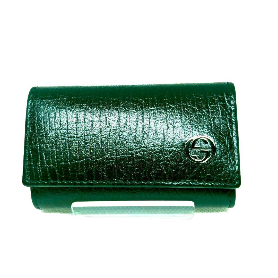 超美品✨【GUCCI】６連 キーケース インターロッキング ダークグリーン 箱付