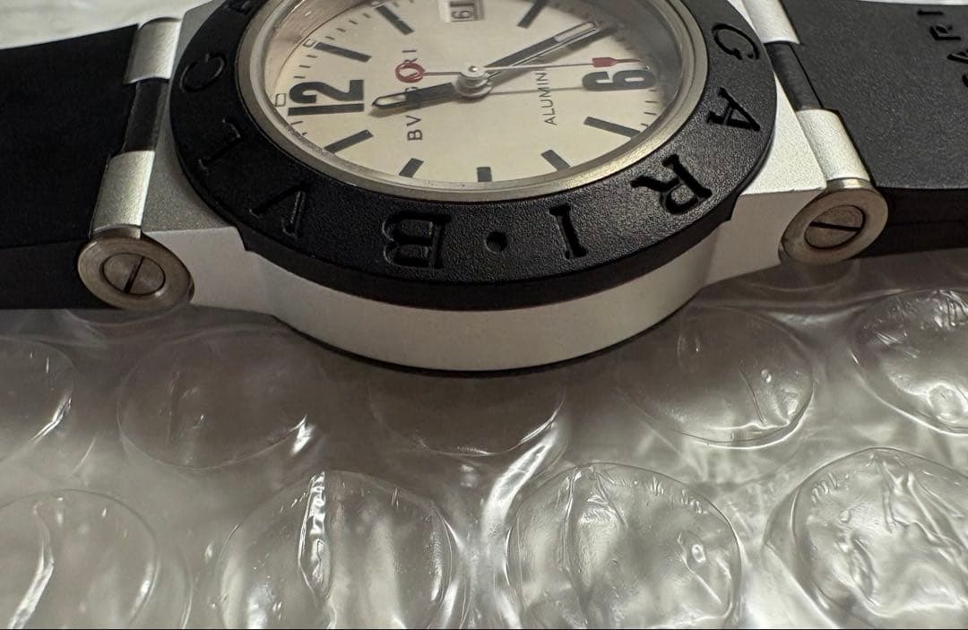 稼動品⭐️BVLGARI デイトクォーツAL29TA アルミニウム ラバーベルト