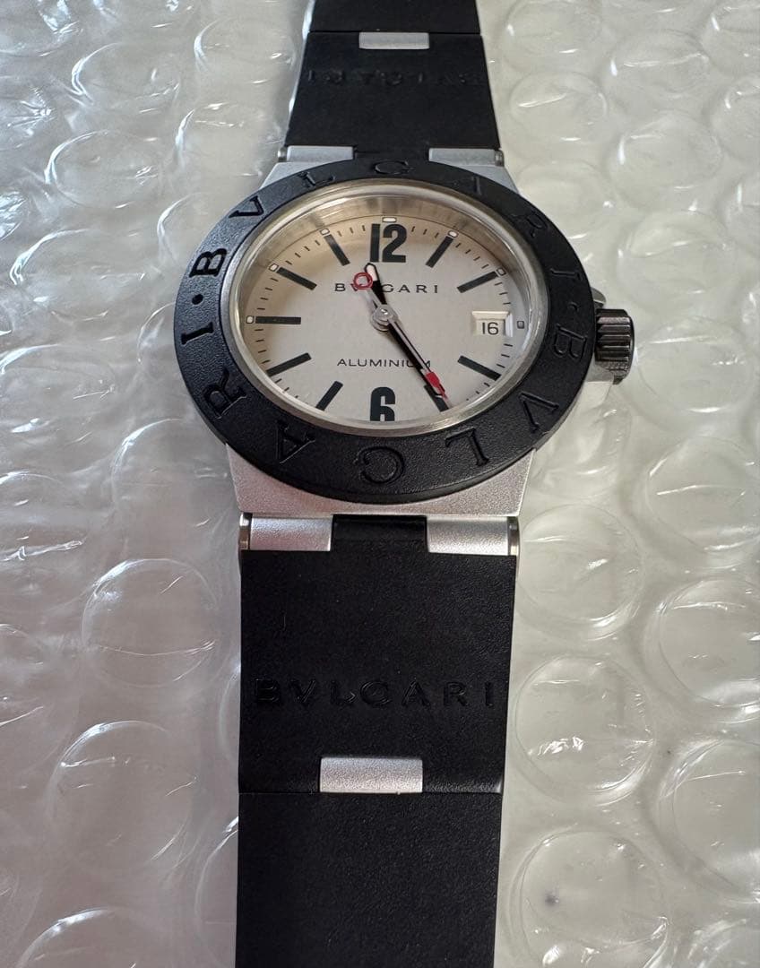 稼動品⭐️BVLGARI デイトクォーツAL29TA アルミニウム ラバーベルト