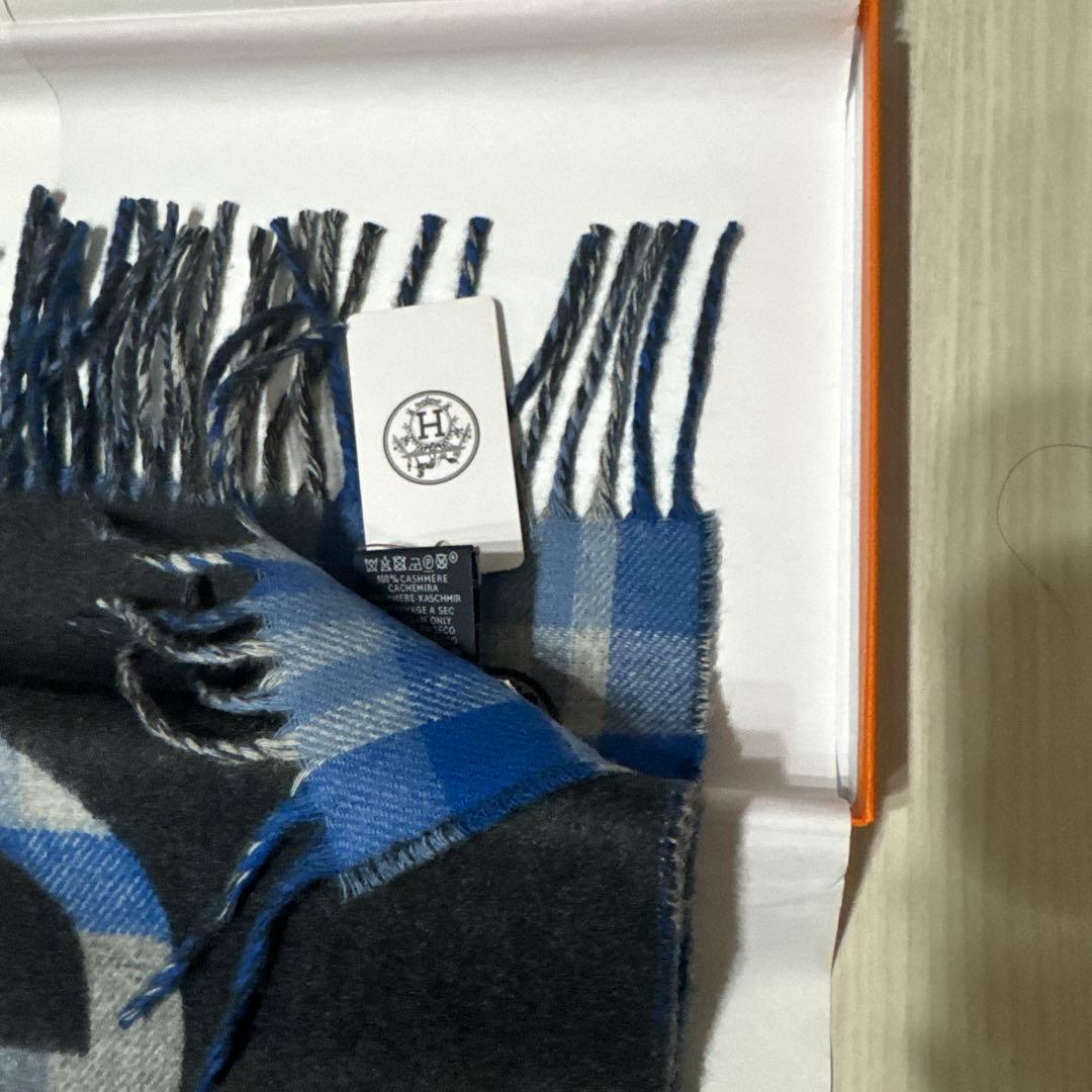 新品 エルメス マフラー メンズ 箱付き タータンマイヨン