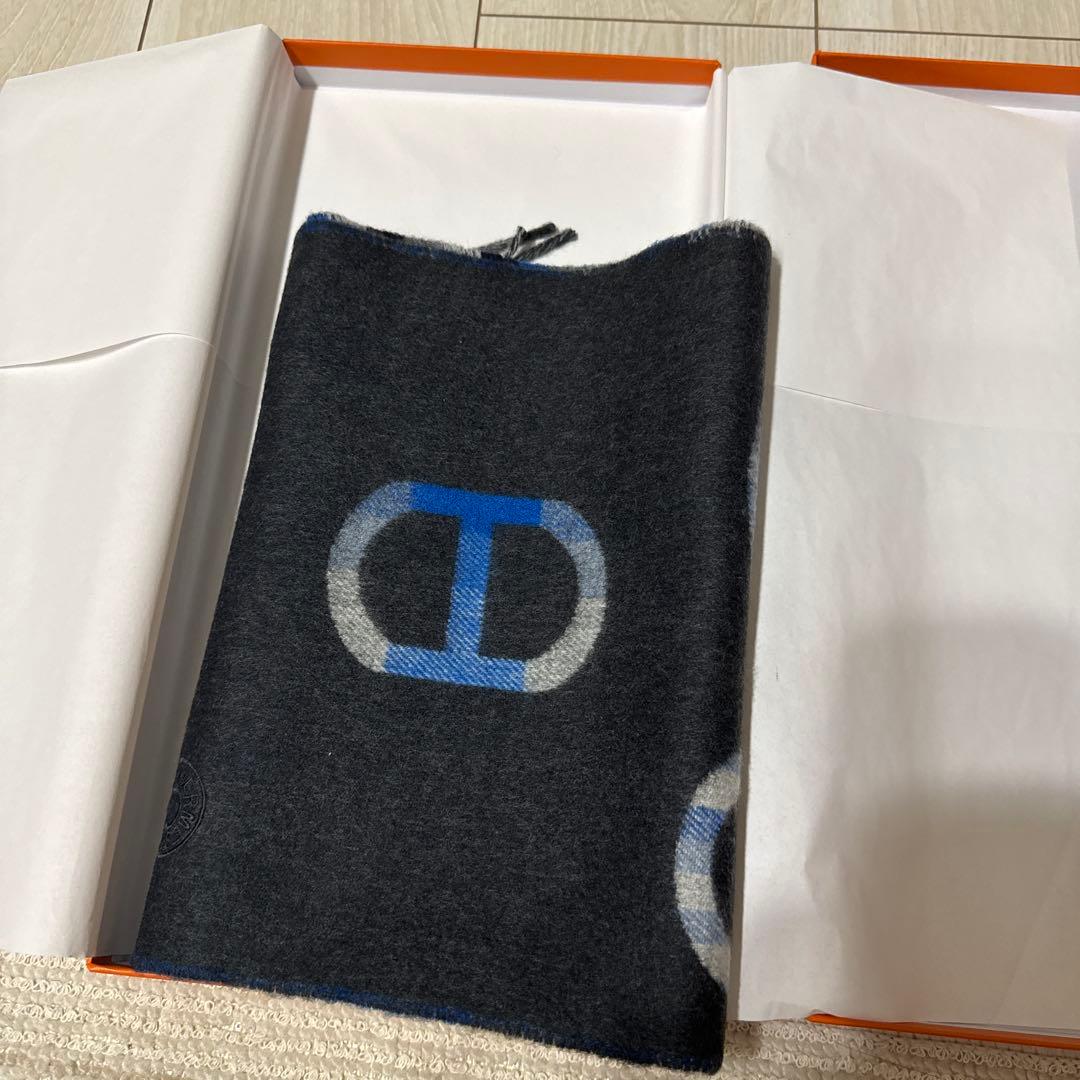 新品 エルメス マフラー メンズ 箱付き タータンマイヨン