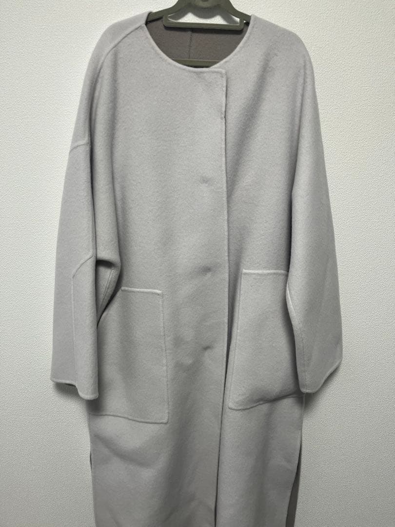 フレイ アイディー　ウールカシミアバイカラーリバーコート