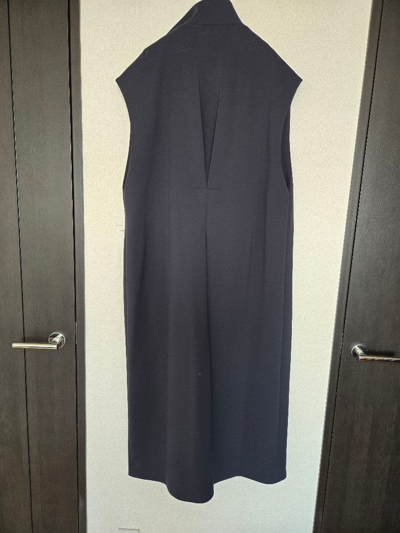 アドーア ネイビー ロングベスト ノーカラー