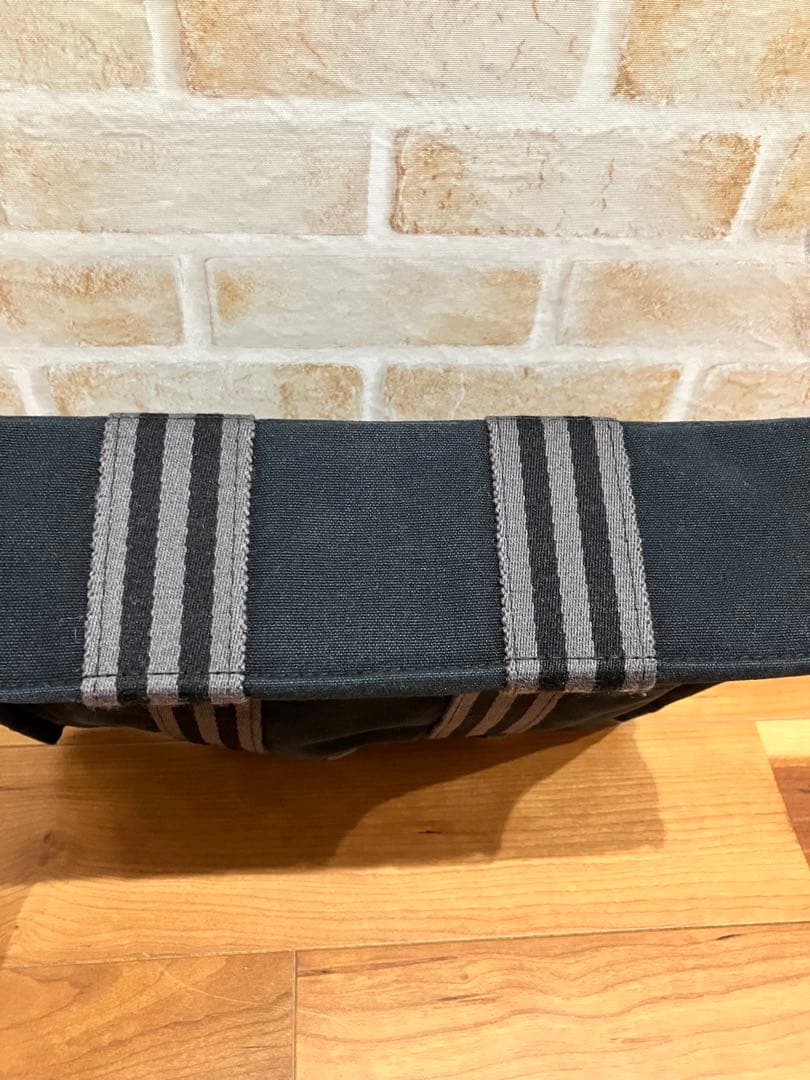 コニーさん限定　HERMES 黒 ストライプ トートバッグ キャンバス