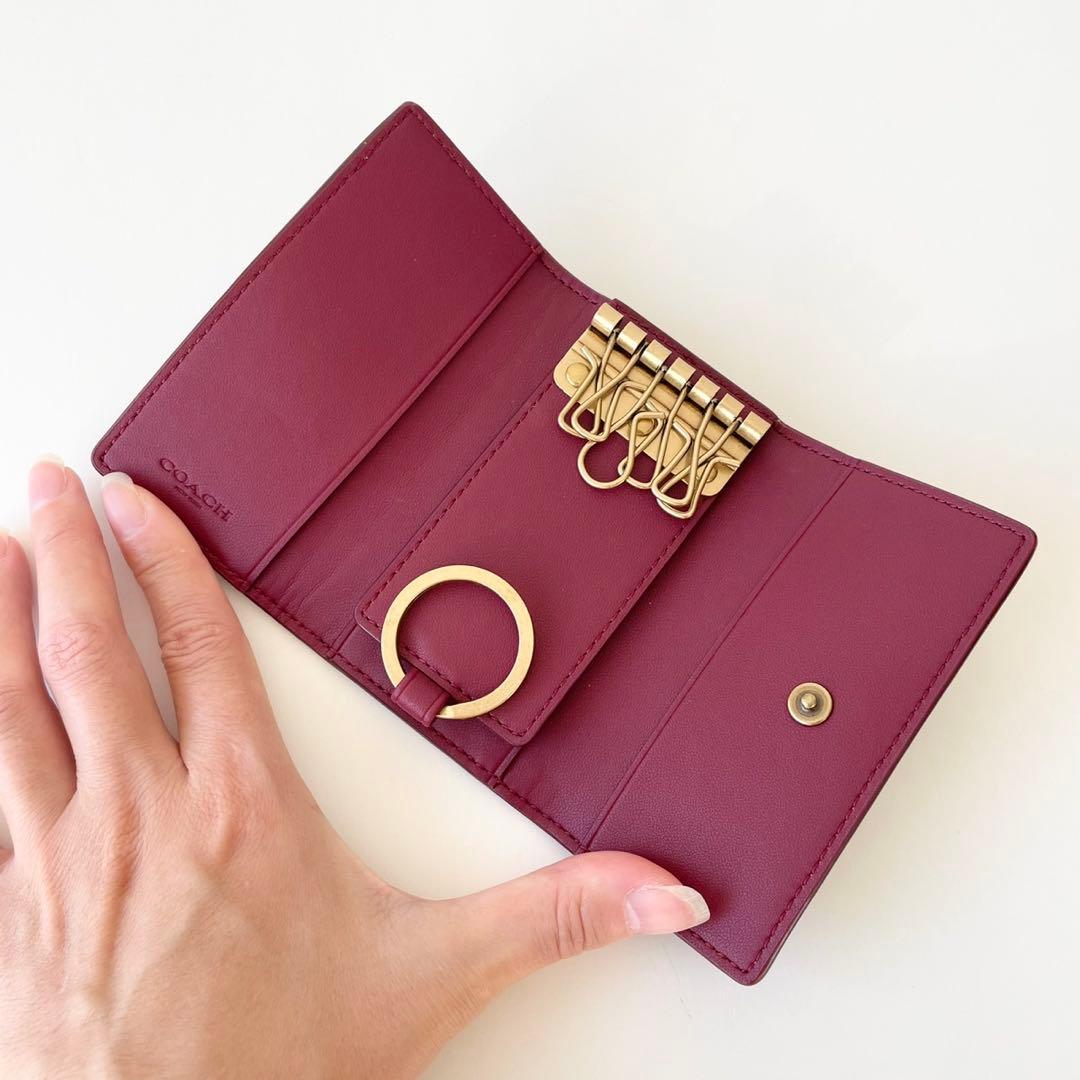 【新品】COACH 6 リング キー ケース シグネチャー キャンバス