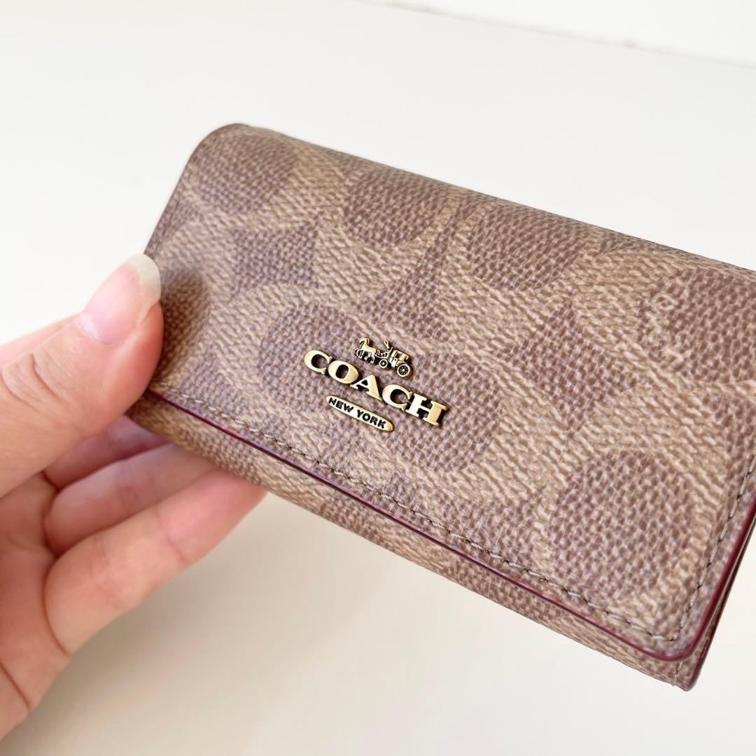 【新品】COACH 6 リング キー ケース シグネチャー キャンバス