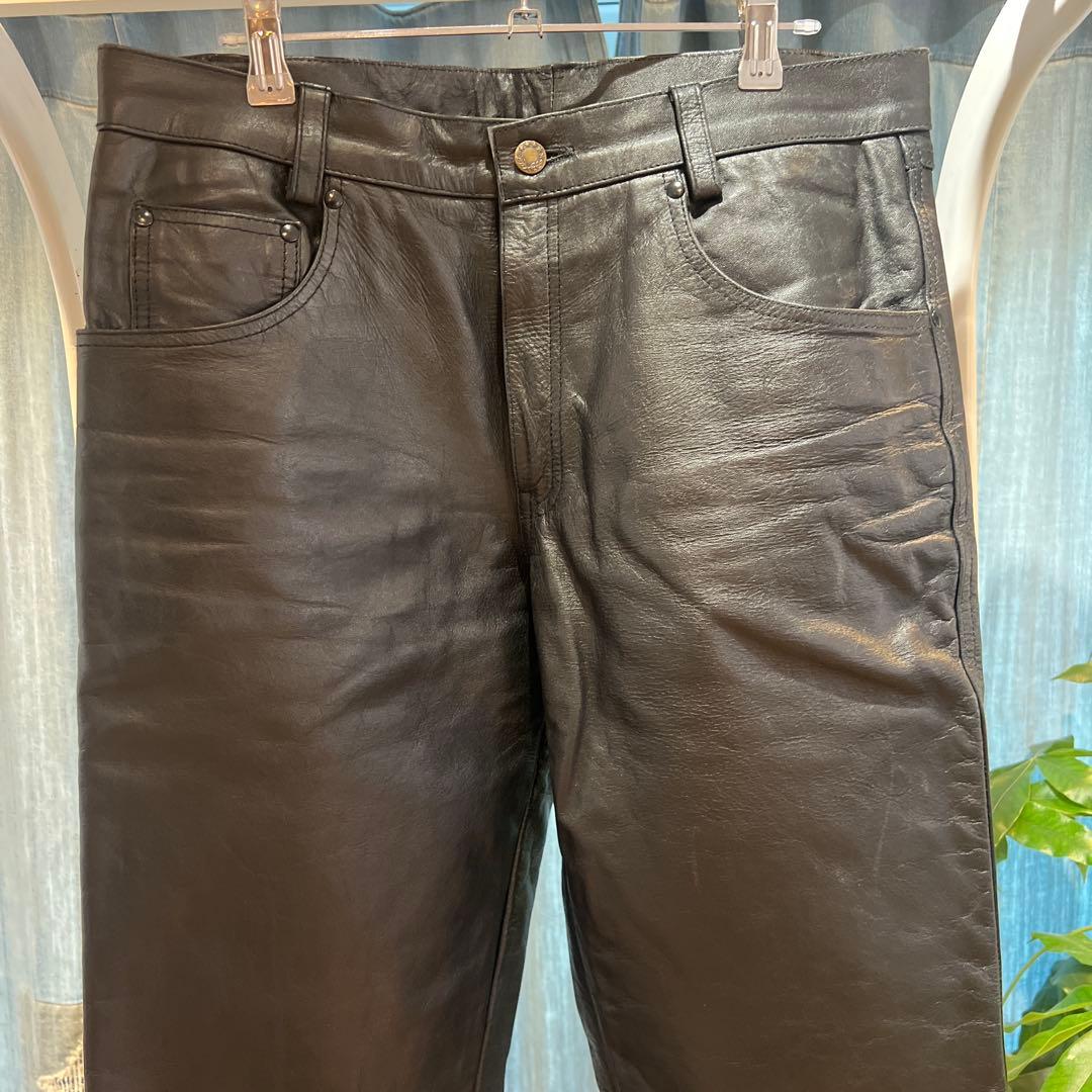 黒レザー パンツ　34インチ