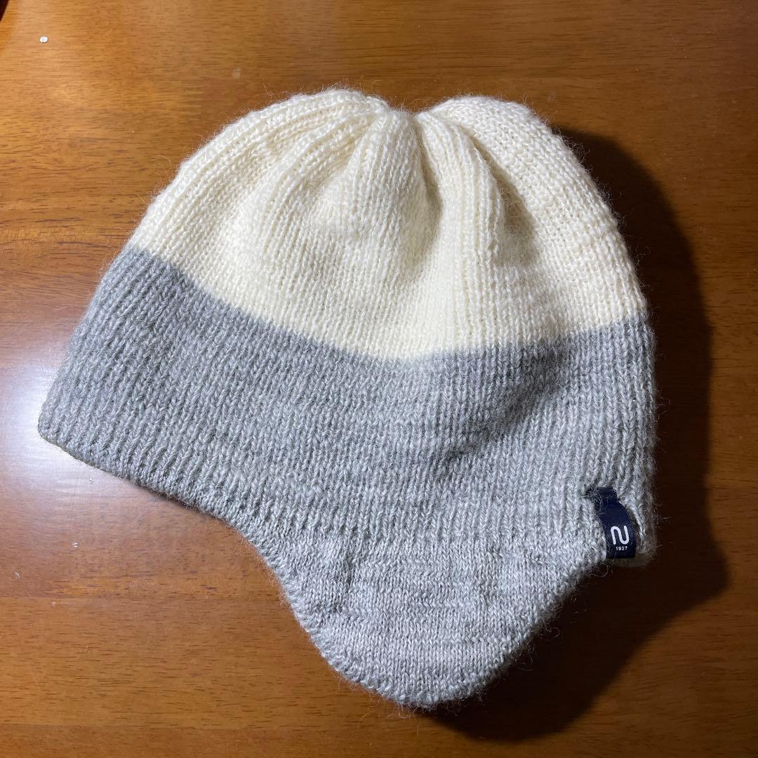 ノグチニット 【裏地つき】耳当てつきニット帽【スラブウール】