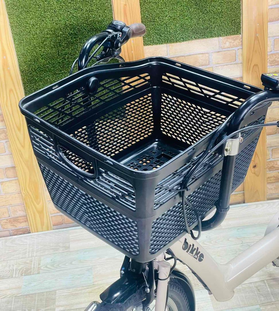 ベージュ系 ビッケ ブリヂストン子供乗せ電動アシスト自転車 H3214