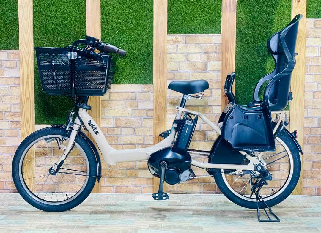 ベージュ系 ビッケ ブリヂストン子供乗せ電動アシスト自転車 H3214