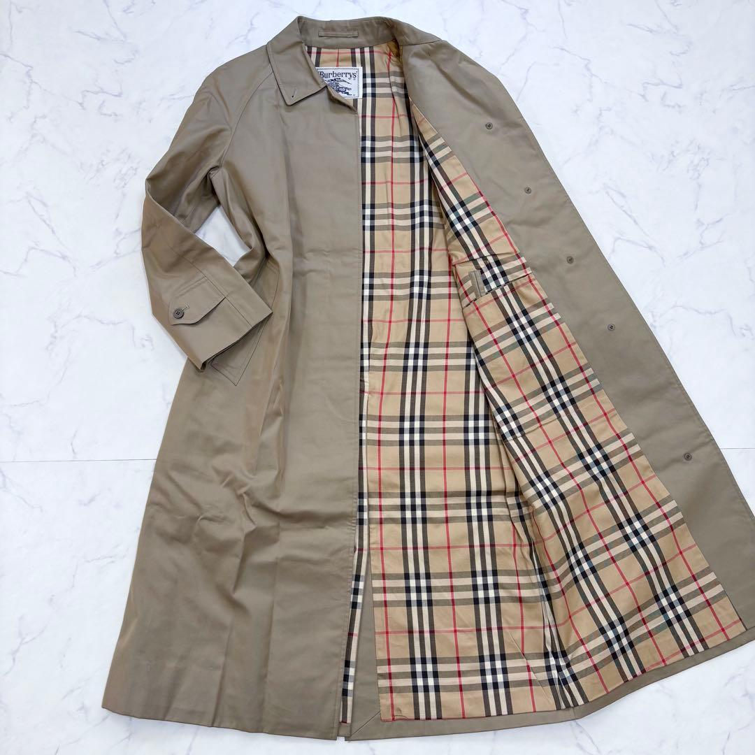 美品 BURBERRY ノバチェックステンカラーコート ロングコートMベージュ