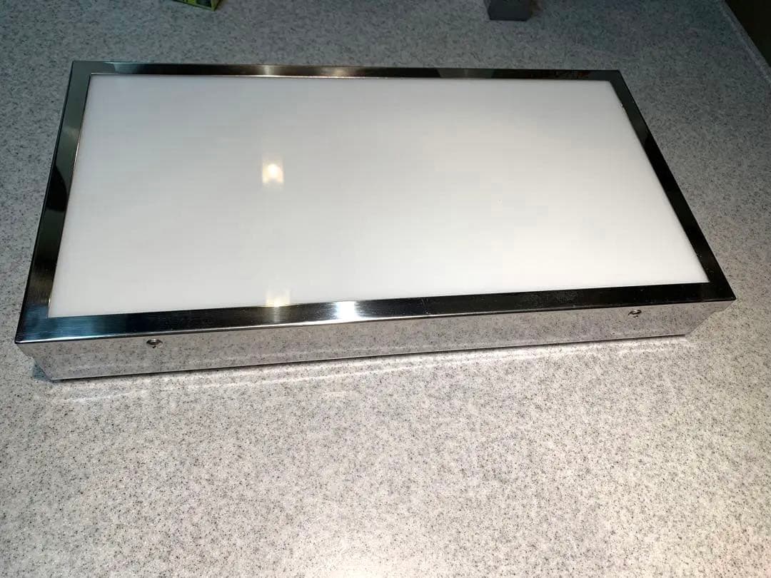 ナンバープレート型アンドン　大型用ステンレス　　蛍光灯ユニット付き。