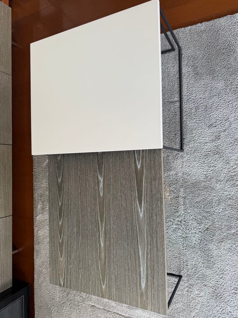 ⭐️クリスマスセール⭐️モダンL字型グレー木製テーブル