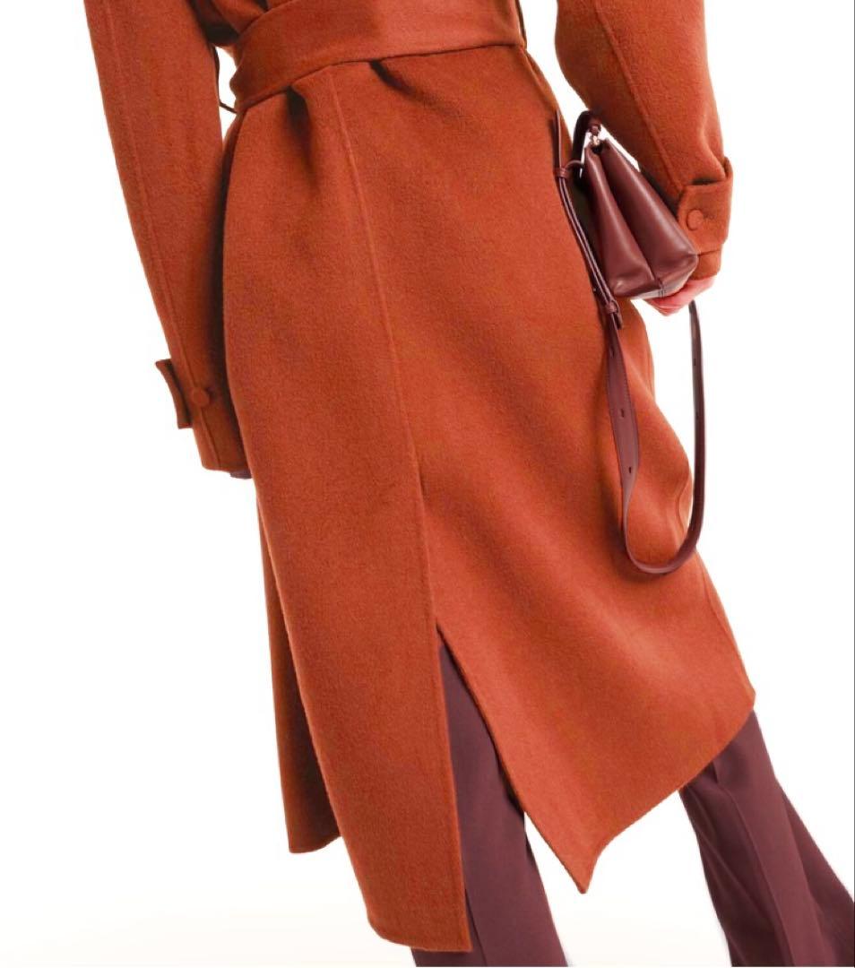 新品タグ付◆JOSEPH ダブルフェイスカシミヤコート38 シナモンカラー21万