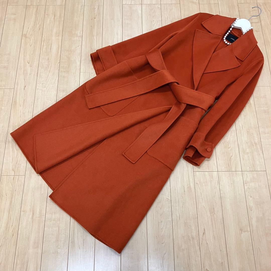 新品タグ付◆JOSEPH ダブルフェイスカシミヤコート38 シナモンカラー21万