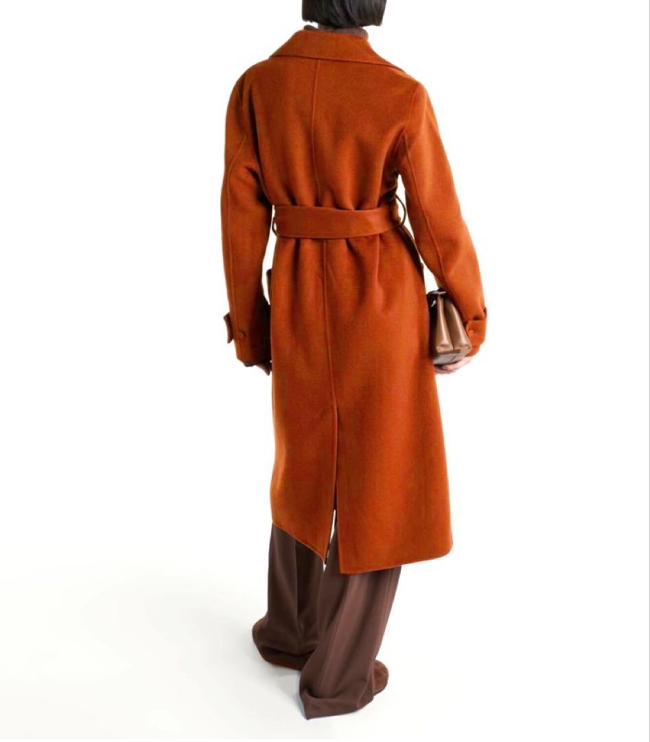 新品タグ付◆JOSEPH ダブルフェイスカシミヤコート38 シナモンカラー21万