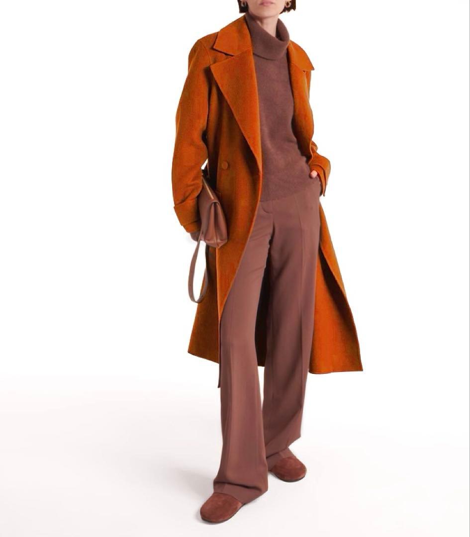 新品タグ付◆JOSEPH ダブルフェイスカシミヤコート38 シナモンカラー21万