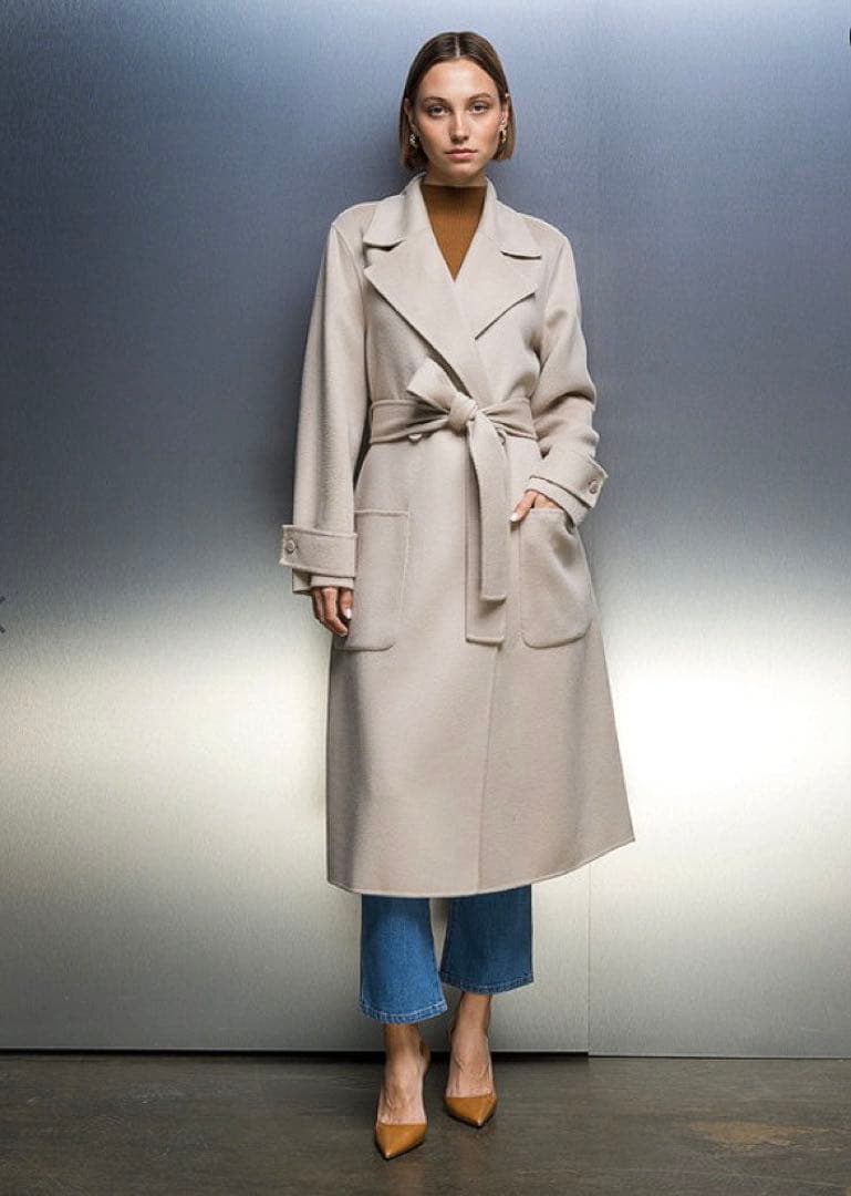 新品タグ付◆JOSEPH ダブルフェイスカシミヤコート38 シナモンカラー21万