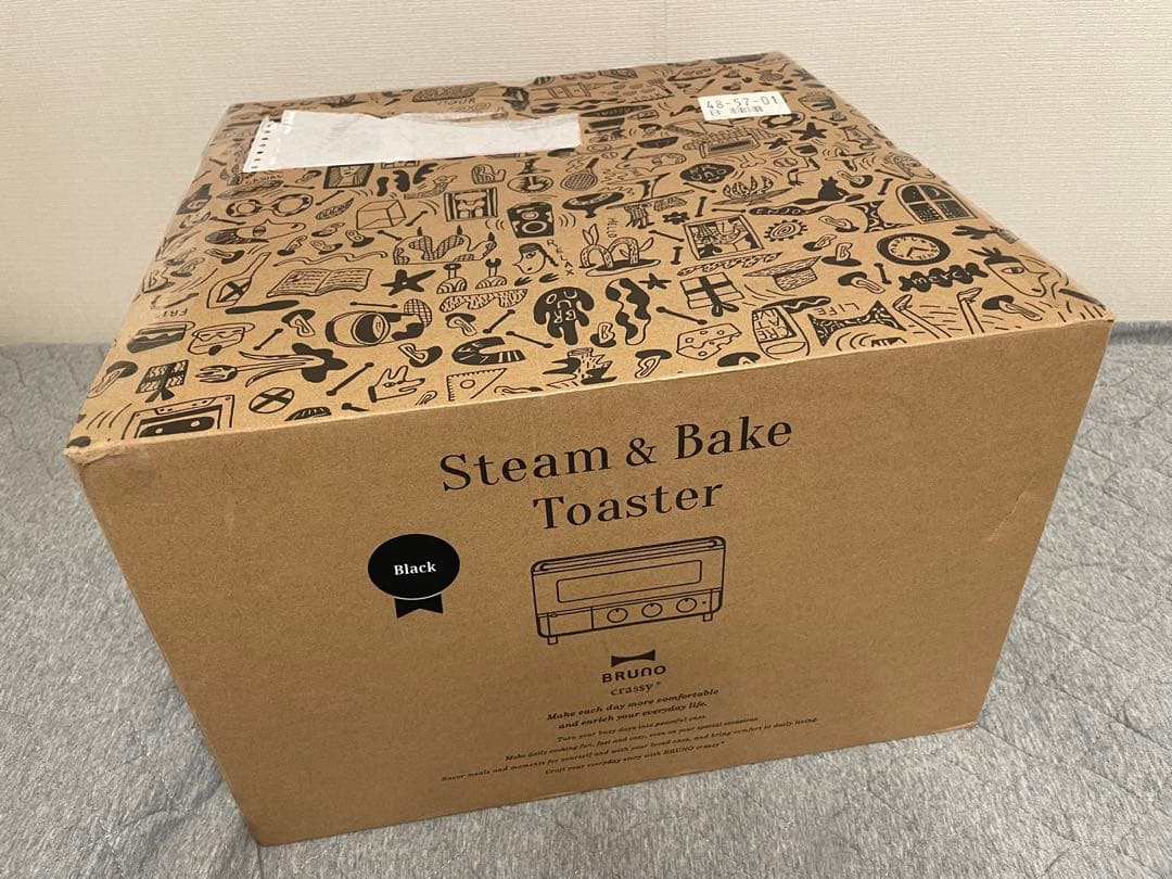【新品未使用】BRUNO スチーム＆ベイク トースター（ブラック）