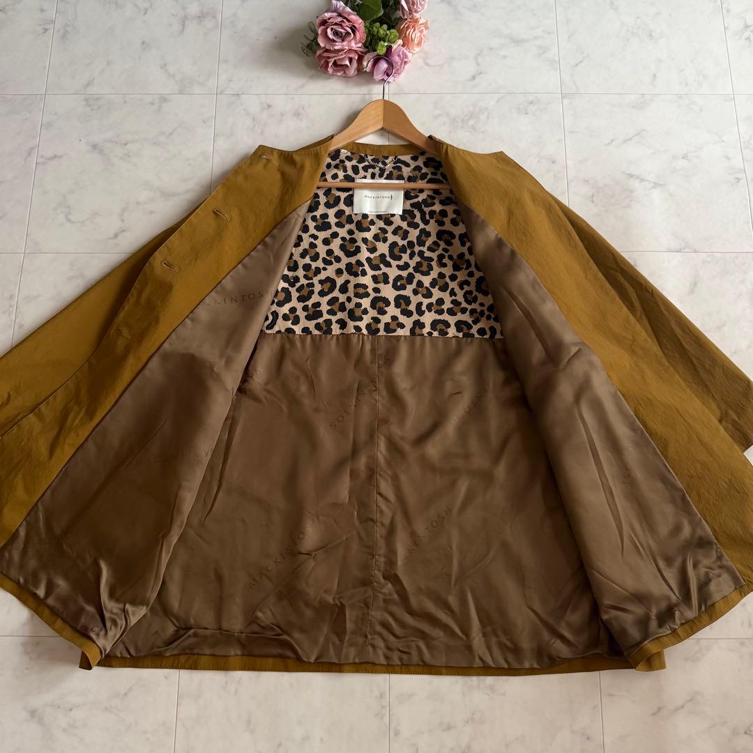 大人気✨MACKINTOSH HUMBIE ノーカラーコート レオパード裏地 8