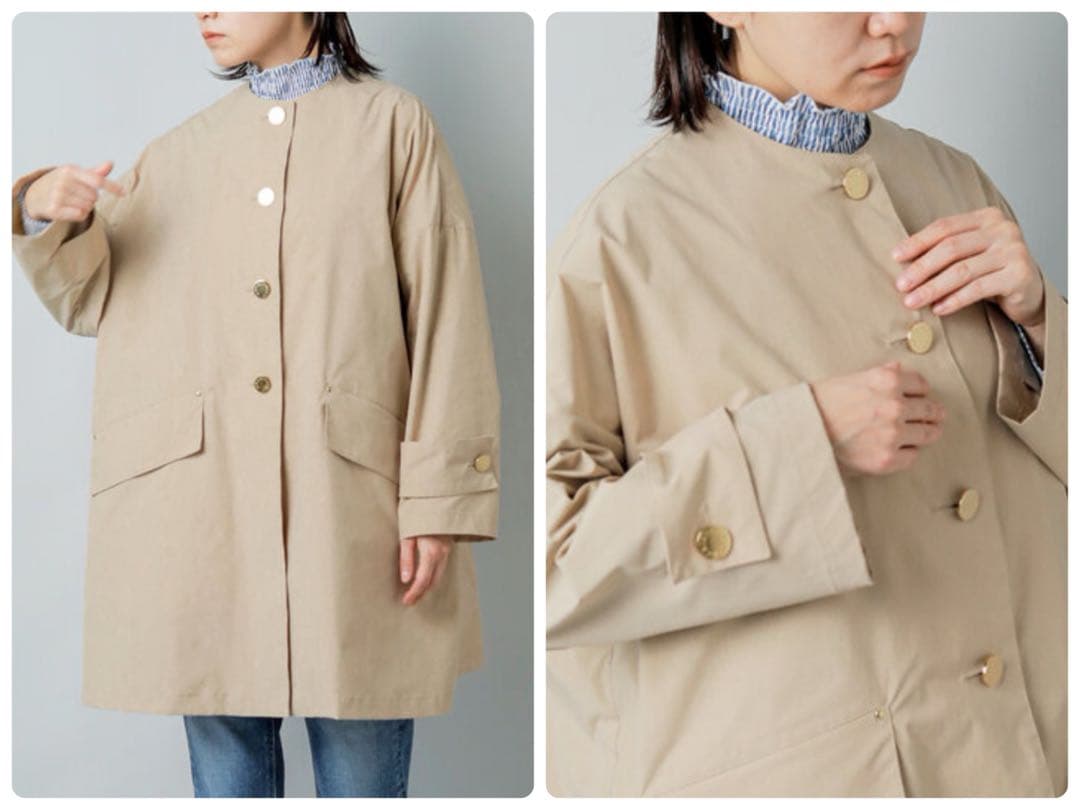 大人気✨MACKINTOSH HUMBIE ノーカラーコート レオパード裏地 8