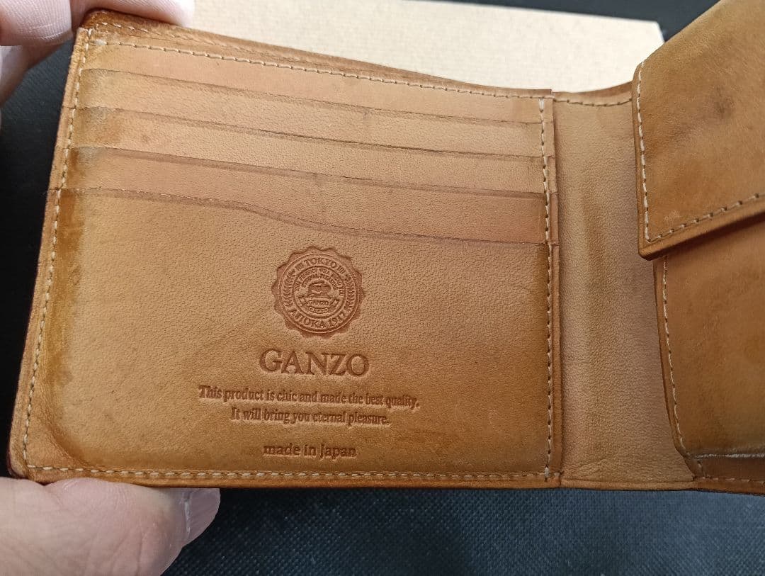 土日発送 GANZO コードバン 折り財布 馬革
