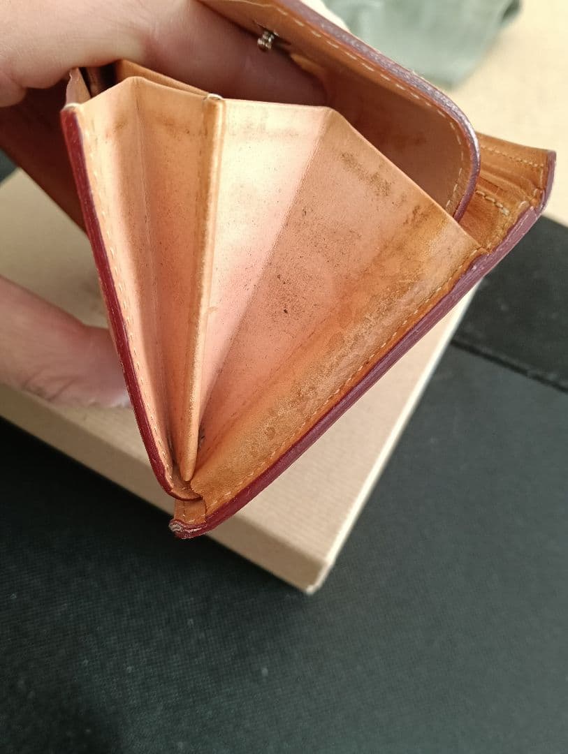 土日発送 GANZO コードバン 折り財布 馬革