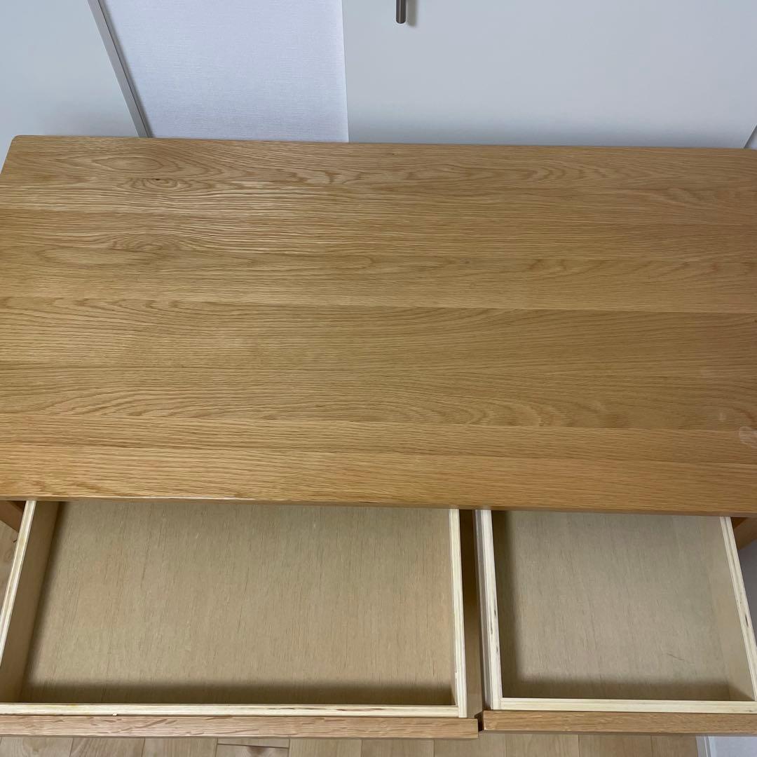 木製デスク　無印良品　オーク材