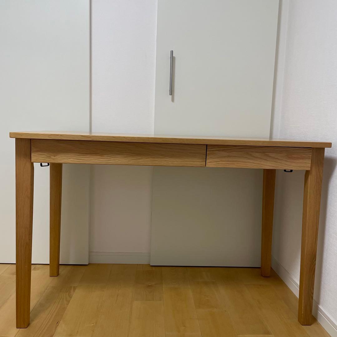 木製デスク　無印良品　オーク材
