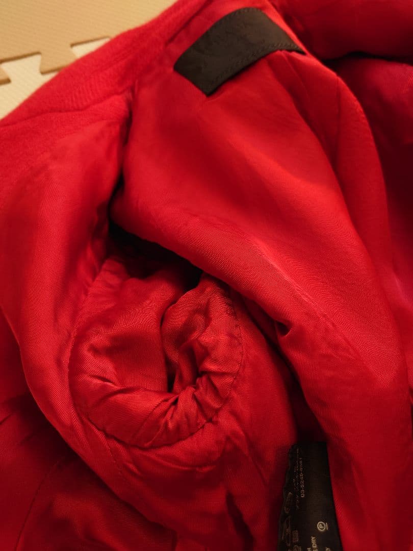 プラダ　ウール　ロングコート　赤　ルージュ　40