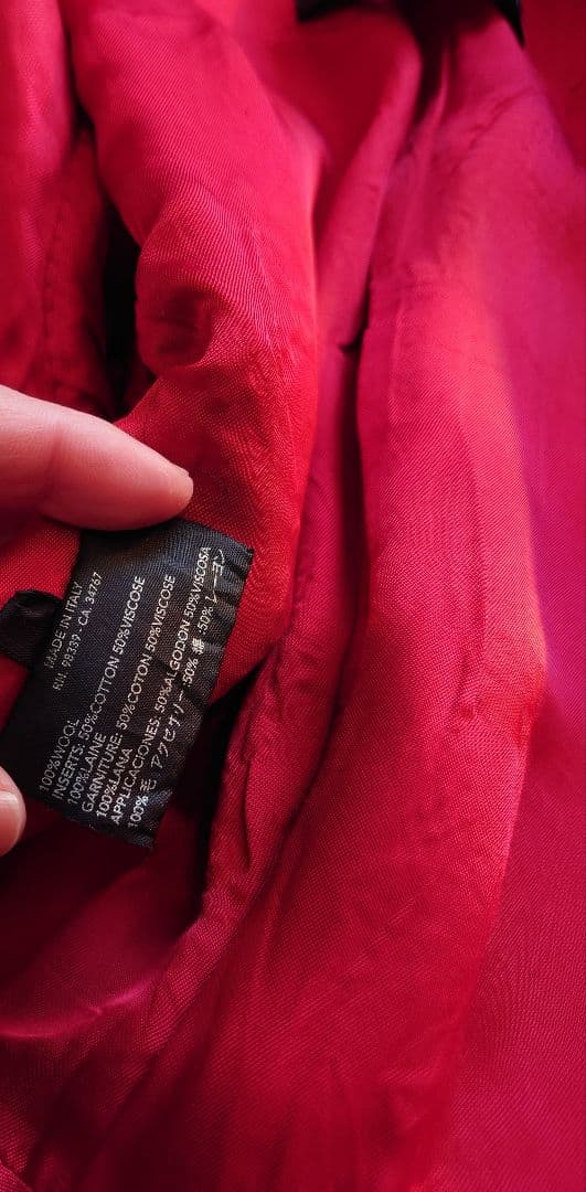 プラダ　ウール　ロングコート　赤　ルージュ　40