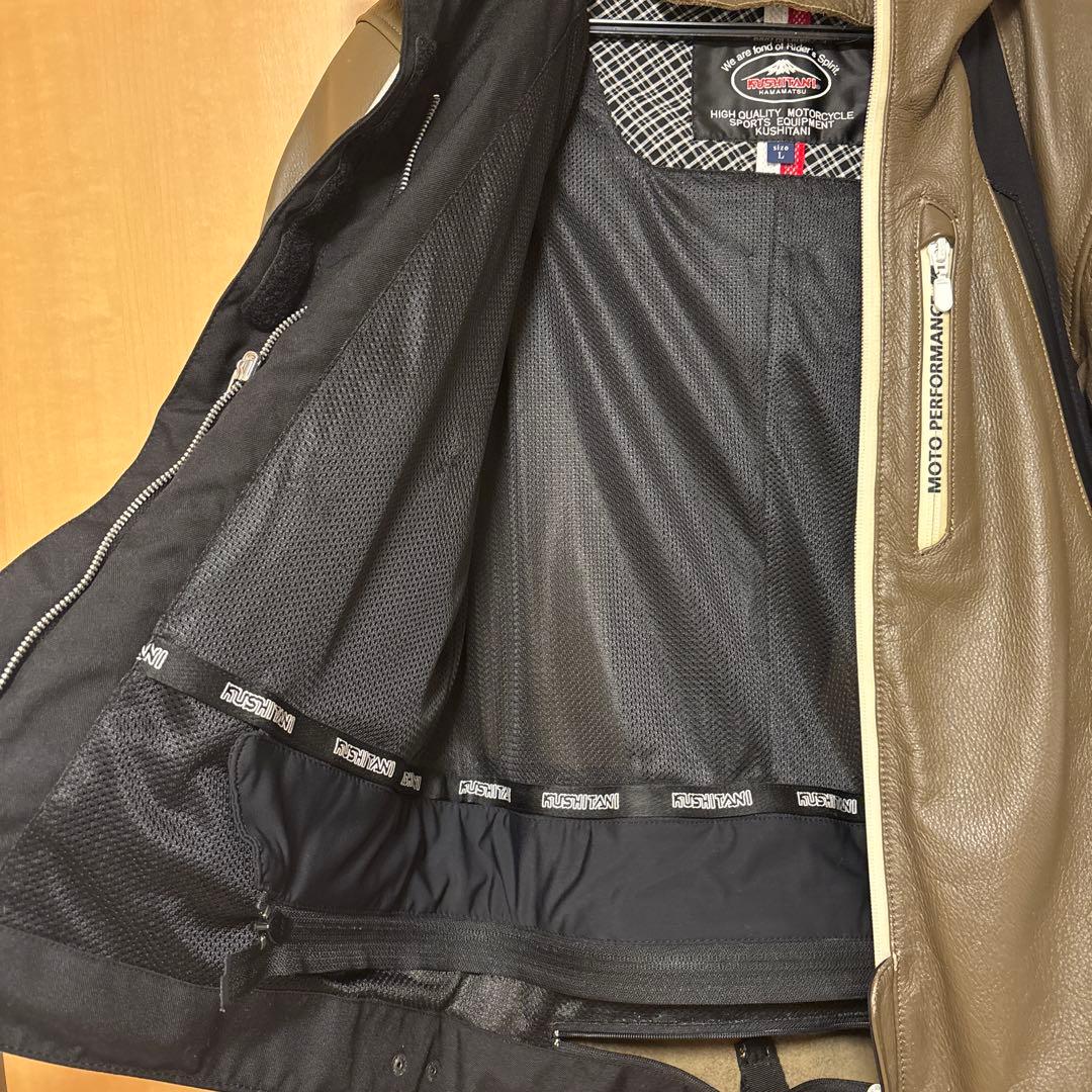 【値引き】クシタニレザージャケット　インナーダウン付き