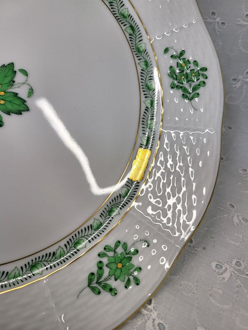 未使用✨ヘレンド アポニーグリーン プレート ディナー 大皿①