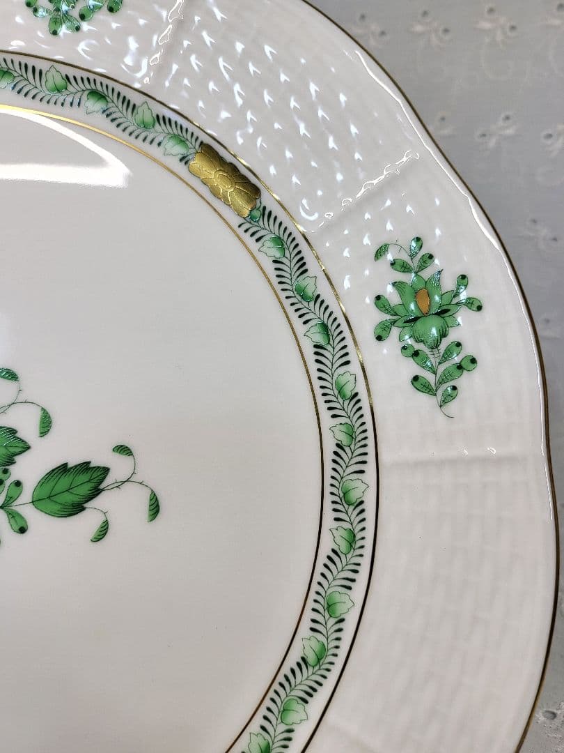 未使用✨ヘレンド アポニーグリーン プレート ディナー 大皿①